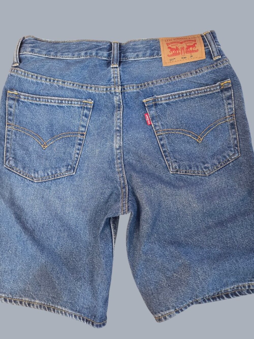 Levi’s 511 Slim Boys Distressed Denim Shorts Medium Wash Blue Size 16 Reg W28 image 3